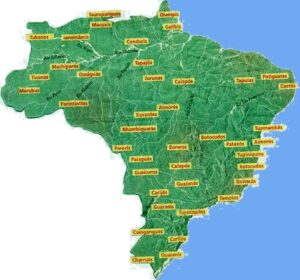 Localização das tribos no Brasil